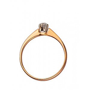 Золотое кольцо с бриллиантом (01-200237227) фотография