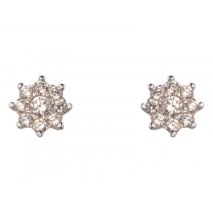 Золотые серьги с цирконием куб. (01-200243927) фотография