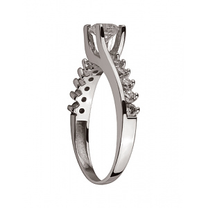 Золотое кольцо с цирконием куб. (01-200376127) фотография