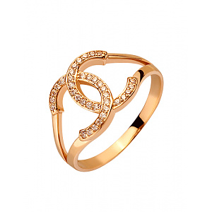 Золотое кольцо с цирконием куб. (01-200422727) фотография