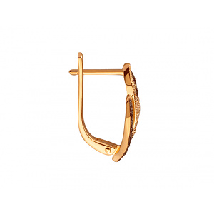 Золотые серьги с цирконием куб. (01-200453027) фотография