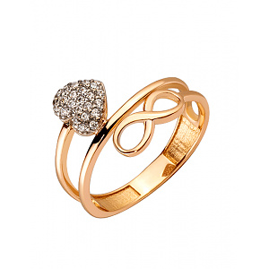 Золота каблучка з цирконієм куб. (01-200466027) фотографія