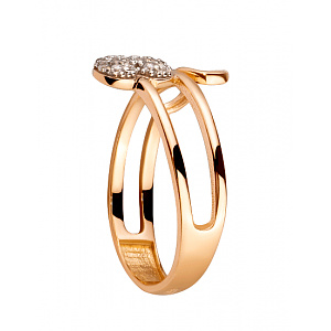 Золота каблучка з цирконієм куб. (01-200466027) фотографія