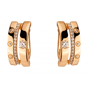 Золотые серьги с цирконием куб. (01-200473927) фотография