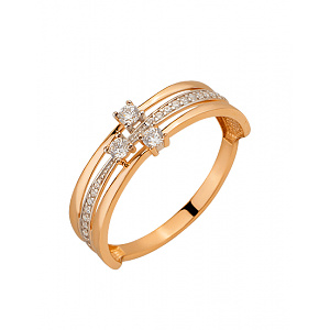Золота каблучка з цирконієм куб. (01-200590127) фотографія