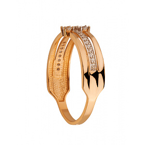Золота каблучка з цирконієм куб. (01-200590127) фотографія