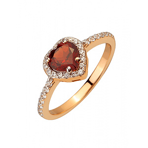 Золотое кольцо с гранатом (01-200740127) фотография