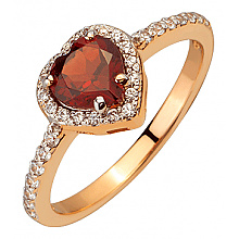 Золотое кольцо с гранатом (01-200740127)