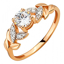 Золота каблучка з фіанітом (цирконієм куб.) (01-200746027)