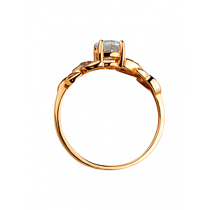 Золота каблучка з фіанітом (цирконієм куб.) (01-200746027) фотографія