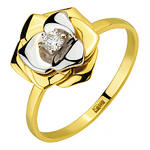 Золотое кольцо с бриллиантом (01-200761527)