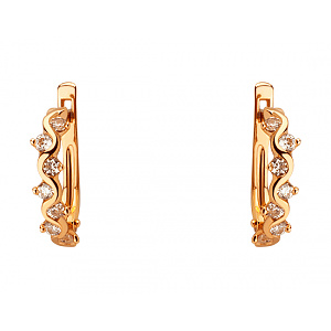 Золотые серьги с фианитом (цирконием куб.) (01-200867827) фотография