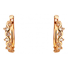 Золотые серьги с фианитом (цирконием куб.) (01-200867827)