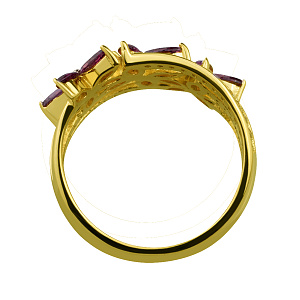 Золота каблучка з гранатом (3б_к-153) фотографія