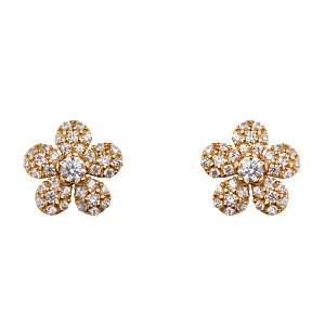 Золоті сережки з фіанітами  та  цирконіями (1б_с-234) фотографія