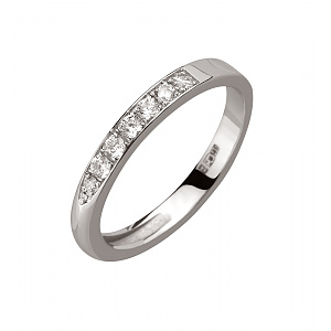 Золота обручка з фіанітами  та  цирконієм куб. (2б_к-302) фотографія