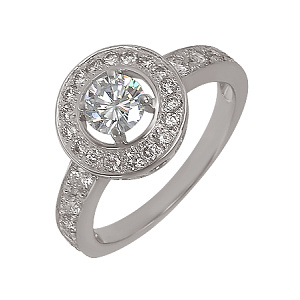 Золота каблучка з діамантами (2б_к-037) фотографія