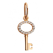 Золотой кулон с цирконием куб. (01-18385328)