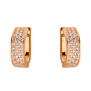 Золоті сережки з цирконієм куб. (01-19333928) фотографія