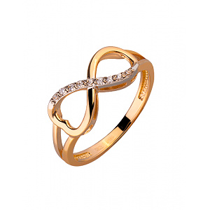 Золотое кольцо с цирконием куб. (01-200055228) фотография