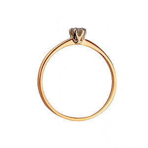 Золотое кольцо с бриллиантом (01-200152628) фотография