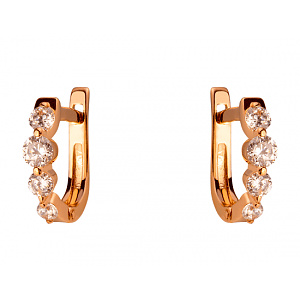 Золотые серьги с цирконием куб. (01-200365428) фотография