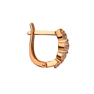 Золотые серьги с цирконием куб. (01-200365428) фотография