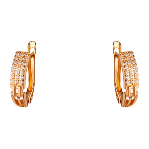 Золоті сережки з фіанітом (цирконієм куб.) (01-200388328) фотографія