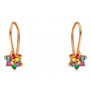 Золотые серьги с цирконием куб. (01-200428728) фотография