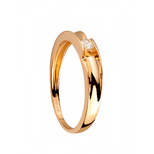Золотое кольцо с бриллиантом (01-200432928) фотография