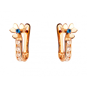 Золоті сережки з цирконієм куб. (01-200473928) фотографія