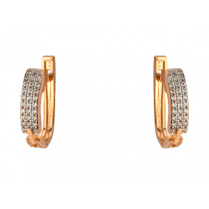 Золотые серьги с цирконием куб. (01-200552728) фотография