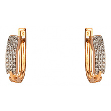 Золотые серьги с цирконием куб. (01-200552728)