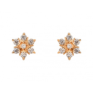 Золоті сережки з цирконієм куб. (01-200590028) фотографія