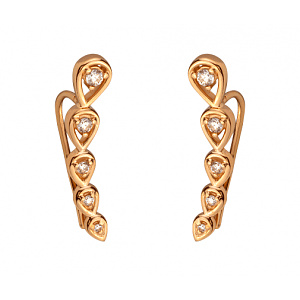 Золоті сережки з фіанітом (цирконієм куб.) (01-200755528) фотографія