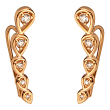 Золоті сережки з фіанітом (цирконієм куб.) (01-200755528)