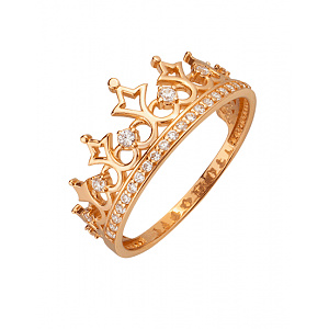 Золота каблучка з фіанітом (цирконієм куб.) (01-200766228) фотографія