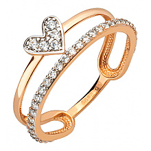 Золота каблучка з фіанітом (цирконієм куб.) (01-200781028)