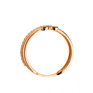 Золота каблучка з фіанітом (цирконієм куб.) (01-200781028) фотографія