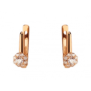 Золотые серьги с фианитом (цирконием куб.) (01-200783628) фотография