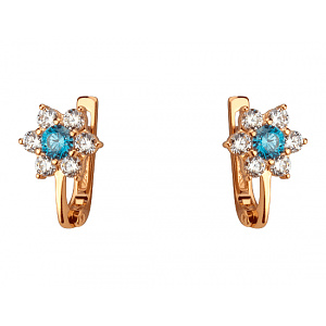 Золоті сережки з фіанітом (цирконієм куб.) (01-200807528) фотографія