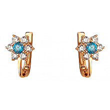 Золоті сережки з фіанітом (цирконієм куб.) (01-200807528)