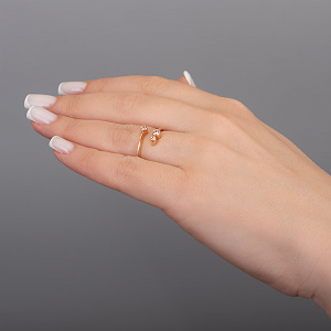 Золота каблучка з фіанітами (1б_к-222) фотографія