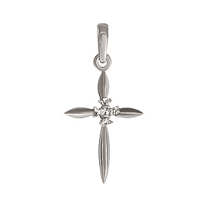 Золотий хрестик з діамантами (2б_п-023) фотографія