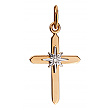 Золотой крестик с бриллиантом 01-18904229 фотография 1