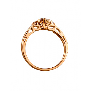 Золотое кольцо с цирконием куб. (01-19182629) фотография