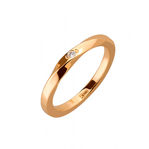 Золотое кольцо с бриллиантом (01-19305929) фотография