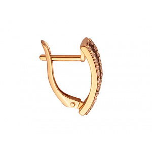 Золотые серьги с цирконием куб. (01-200258029) фотография