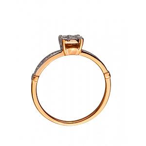 Золота каблучка з діамантами (01-200295129) фотографія