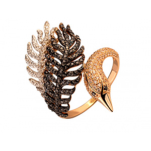 Золота каблучка з цирконієм куб. (01-200358729) фотографія